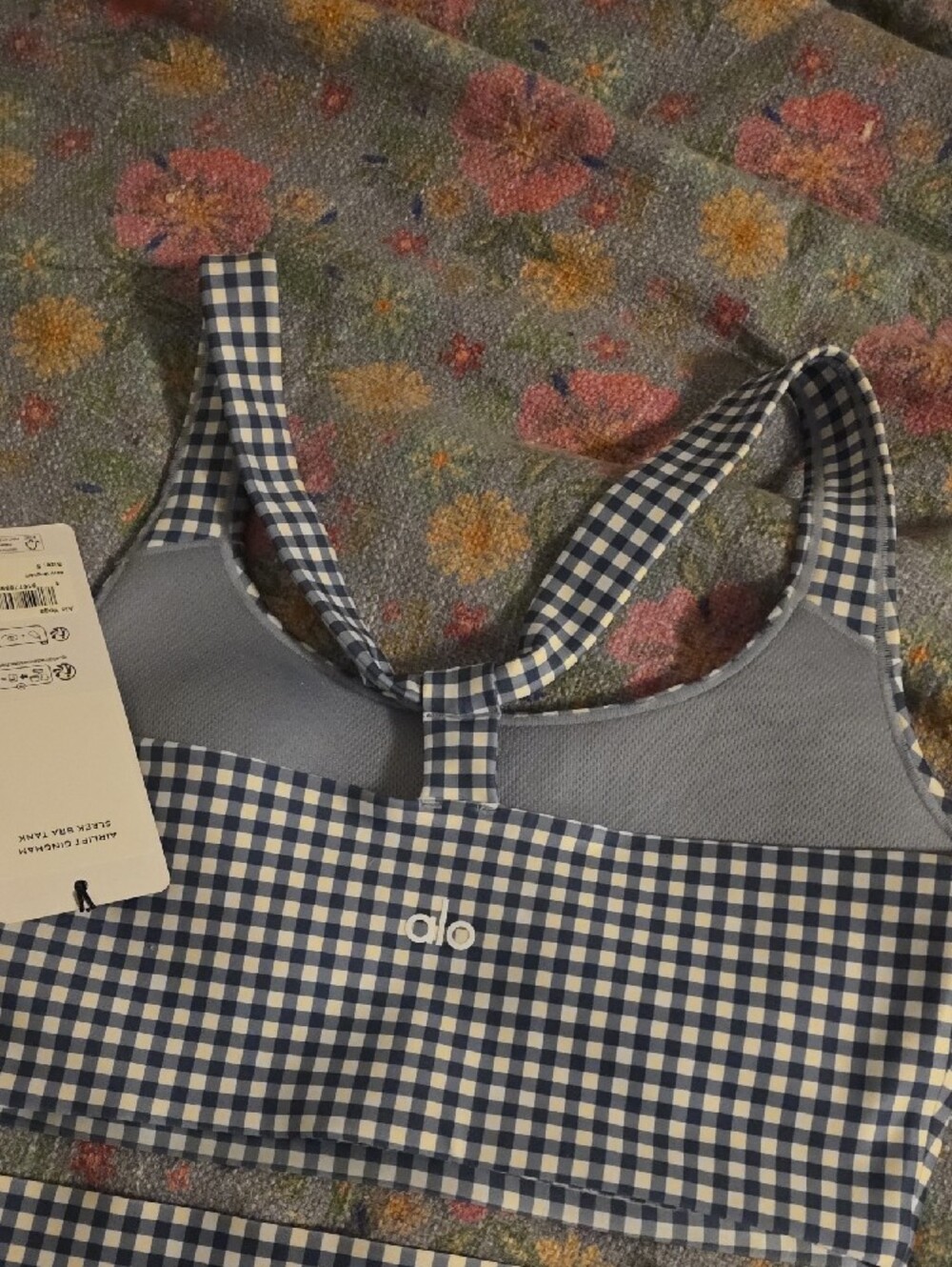 ALO Yoga Blue and White Gingham Set - Picture 5 of 7